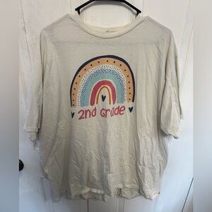 Plus Size 2nd Grade Teacher Rainbow Graphic T-Shirt